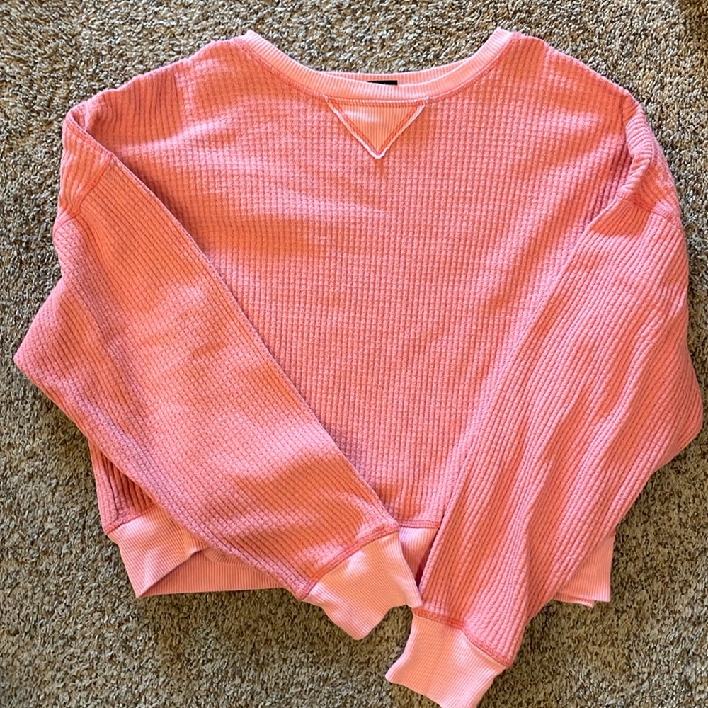 Art Class waffle knit cropped shirt